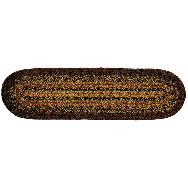 IHF Home Decor Braided Rug Stair Tread Oval 8" x 28" Fabric Jute Material IHF Home Decor Braided Rug Stair Tread Oval 8" x 28" Fabric Jute Material